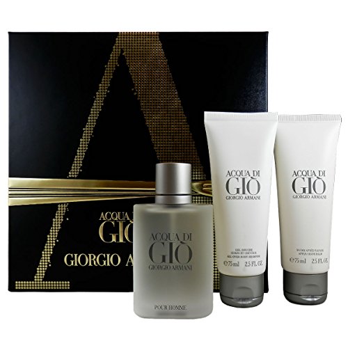 Giorgio Armani Acqua di Gio Pour Homme giftset, Eau de Toilettespray, all over body shampoo, as balm, 1er Pack (1 x 200 ml)