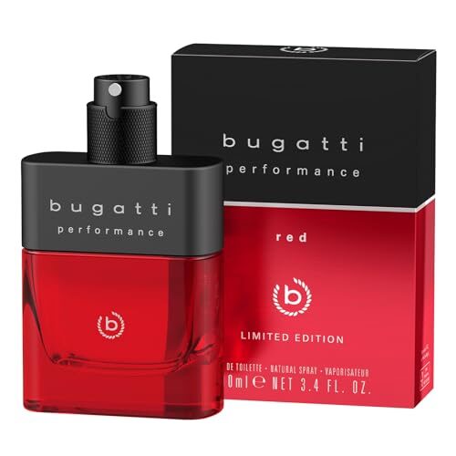 bugatti performance red Parfüm Herren 100ml I Orientalisch-fougères Eau de Toilette Herren Parfüm mit Grapefruit, Lavendel, Patschuli & Sandelholz I Leistungsstark mit maskulinen, warm-waldigen Noten